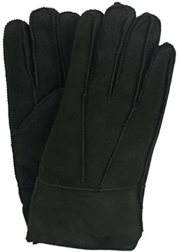 Harrys-Collection Damen Herren Handschuh aus Echtem Lammfell, Farben:schwarz, Handschuhgröße:S
