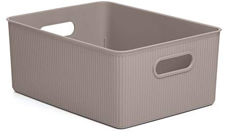 TATAY Aufbewahrungsbox Baobab, 15L Kapazität, Polypropylen, BPA frei, Taupe. Maßnahmen 29,4 x 38,5 x 16 cm