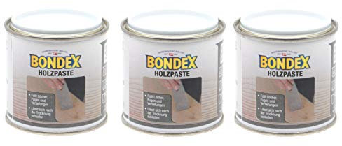 Bondex Holzpaste 3x150g Holzpaste Holzkitt Reparaturpaste zum ausbessern von Risse Löcher Kratzer Laminat Parkett Möbel und Holz (fichte)