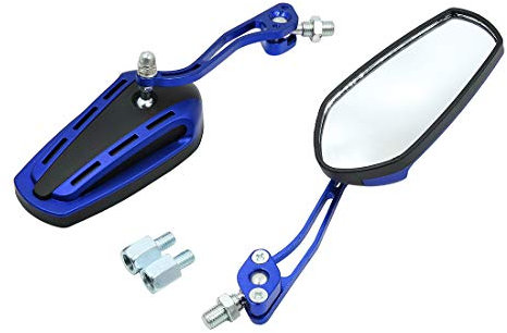 sourcing map 2Stk Motorrad Seitenpiegel Barend Rückspiegel Universell Verstellbar Blau