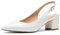 Castamere Scarpe Donna Eleganti con Tacco Medio con Cinturino Dietro la Caviglia Tacco a Blocco Tacco Alto 5 CM PU Bianco Scarpe EU 39
