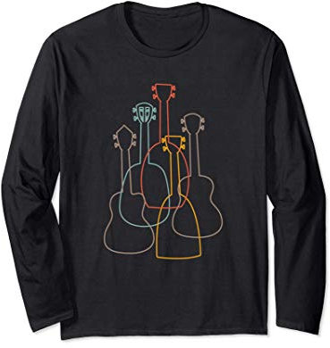 Ukulele Design mit Ukulele Silhouetten Uke Geschenk Langarmshirt
