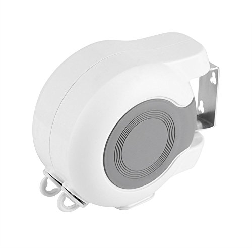 Filo per Biancheria Retrattile 2 x Doppia Linea di Lavaggio Retrattile Filo Stendibiancheria Retrattile da Parete per Bagno, Lavanderia, Balcone, Giardino 40 KG