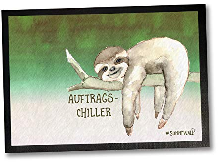 Faultier 50 x 35 | 60 x 40 | 75 x 50 cm Fußmatte Sloth - Auftrags Chiller Einweihungsgeschenk Geschenk für Einweihung Fußabtreter Türmatte (60 x 40 cm)