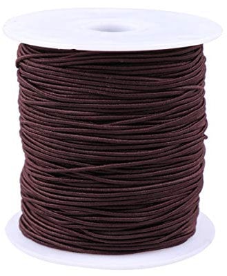 TOYANDONA 100M Elastisch Band Nähbänder Gummiband Rund Kordelspule Gummilitze DIY Nähen Bastelzubehör für Verschiedene Kleidung Hose Kleid Taille 1mm 1 Rolle Kaffee
