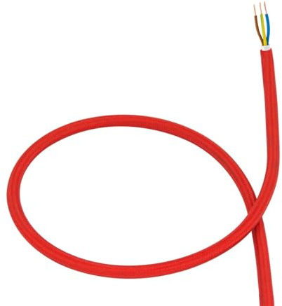 Câble Électrique Textile Rouge 100 m