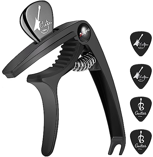 Anpro Guitar Capo with 6 Guitar Picks for Acoustic and Electric Guitar,Ukulele,Mandolin and Banjo