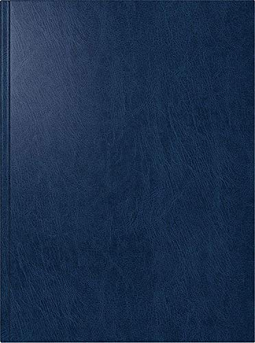 BRUNNEN 1079760301 Buchkalender Modell 797, 2 Seiten = 1 Woche, 16,8 x 24,0 cm, Miradur-Einband blau, Kalendarium 2021