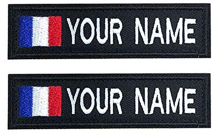 Patch nom brodé personnalisé, 2 pièces d'écussons militaires tactiques brodés, militaire moral patch de motard pour uniforme ou vestes de gilet de sacs, étiquette de nom - patchs