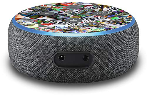 2er Set Folie Cover für intelligenten Smart Speaker Lautsprecher Aufkleber Schutzfolie Skin selbstklebend passgenau Klebefolie für Sprachassistent R137 (Nr. 14 Stickerbomb)