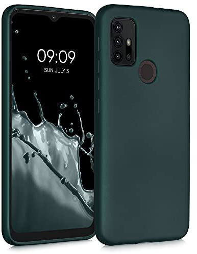 kwmobile Case kompatibel mit Motorola Moto G30 / Moto G20 / Moto G10 Hülle - Schutzhülle aus Silikon metallisch schimmernd - Handyhülle Metallic Petrol