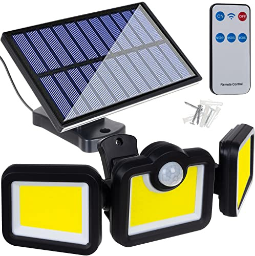 Izoxis Solarlampe für außen, 6000LM 40 W wasserdichte LED Solar Bewegungssensorleuchte 3 Arbeitsmodi Fernbedienung Aussenwandleuchte 19440