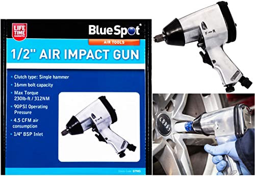 BlueSpot | 1/2 Air Impact Gun | Sockets | Tyre Removal & Installation | Mechanics | Vehicle Parts & Repair Accessories | Compressor | Pneumatic | Power & Hand Tools | DIY | UK Free P&P