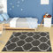 THE RUGS Shaggy Rug – Modern Moroccan Design Rugs for Living Room, Bedroom, Hallway, 3 cm Thick Area Rugs, (Trellis Dark Grey/Ivory, 120cm Square)