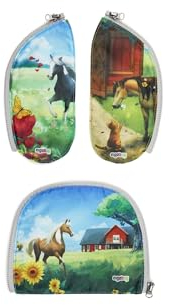 ergobag Zippies Schulranzen Zubehör Set 3-teilig für Kinder, Jungen und Mädchen Pferd - Bunt