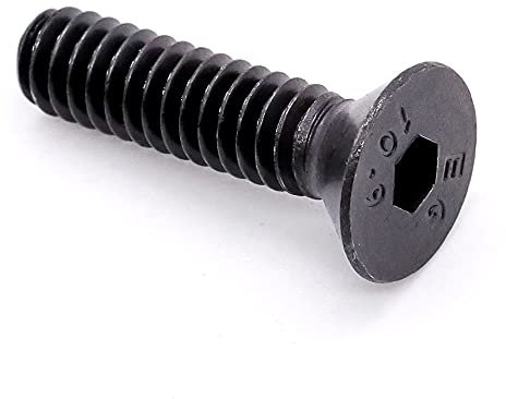 Tornillos planos de 5/16-18 x 5/8 pulgadas (16 piezas) con acabado de óxido negro, acero de aleación de grado 10.9, tornillos de cabeza avellanada, rosca completa UNC, llave hexagonal Allen
