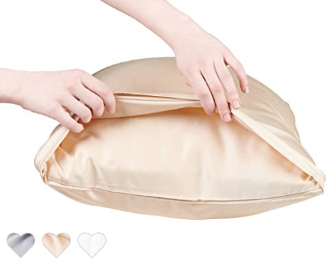 JOMO Kupfer-Kissenbezug gegen Akne – kühlender Bambus-Kissenbezug, Queen-Size, reduziert Bakterien, seidig weich