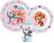 Microwave Safe 3pcs Cartoon Character Dinner Tableware Set Plate, Bowl & Cup, BPA Free re-usable Plastic (Paw Patrol Girl)