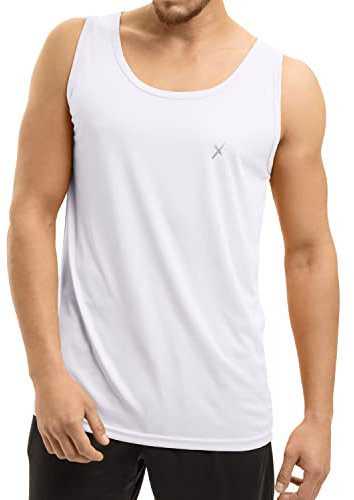 CFLEX Herren Sport Shirt Fitness Tanktop Sportswear Collection - Weiß L