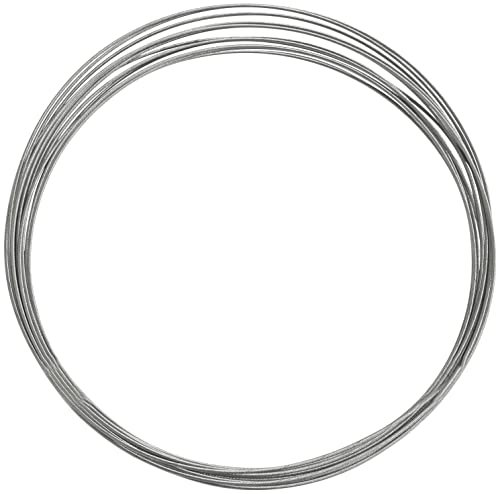 AERZETIX - C65782 - Cable de acero galvanizado 5m Ø1mm - DIN 3053 - resistencia del alambre: 1770 N/mm² - valla remolque enganche cuerda alambre interior exterior - color plata