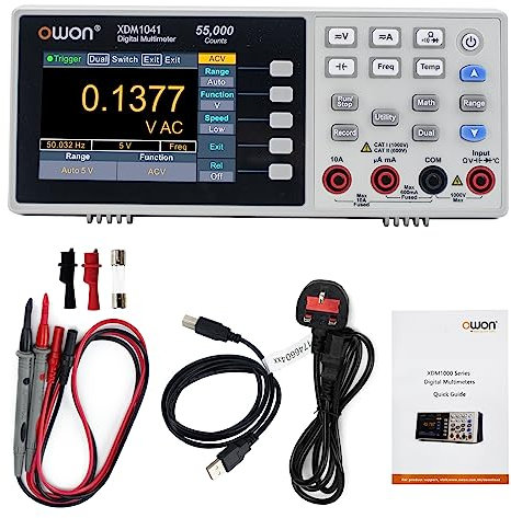 OWON XDM1041 Multimetro da banco portatile, 55.000 conteggi True RMS, tester digitale ultra leggero per laboratori e fabbriche