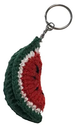 Znet3D Wassermelone, Kiwi, Orange, Limette Schlüsselanhänger aus Plüsch – Handgefertigter Amigurumi – Medium