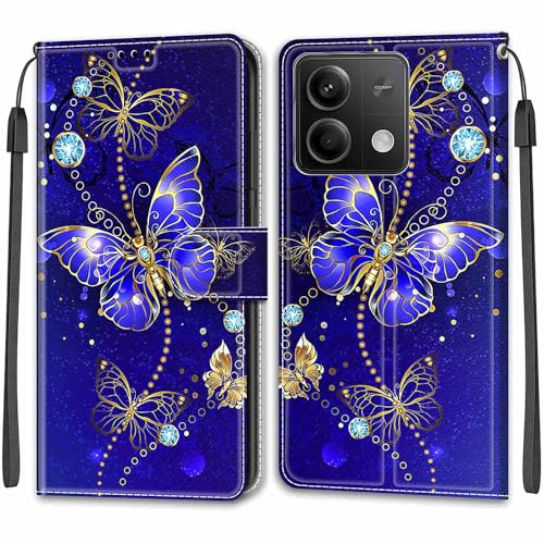 TOMYOU Cover per Xiaomi Redmi Note 13 5G, farfalla blu