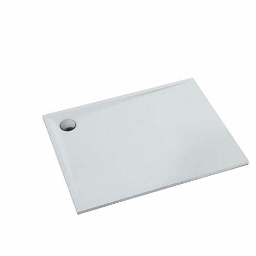 Sellon24® Stabilsound® Receveur de douche extra plat en acrylique blanc avec support Hauteur 3 cm (R_90 x 120 x 3)