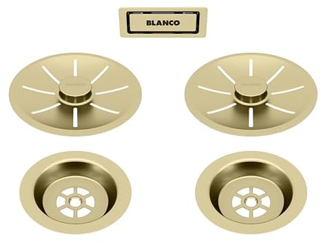 BLANCO Ablauf- und Überlaufset für Doppelbecken | satin gold