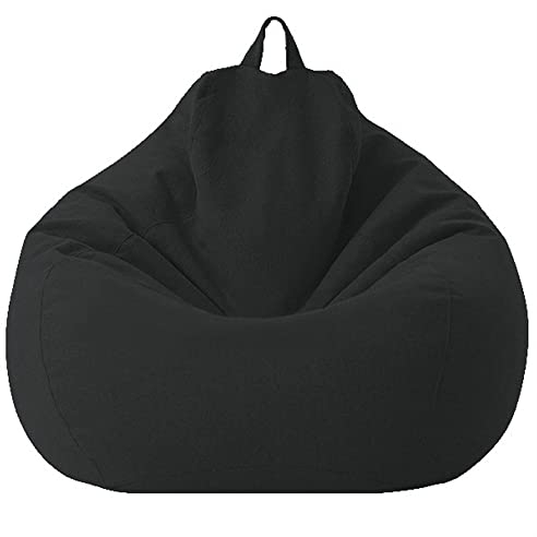 WEITOL Sitzsäcke Schwarz Lazy Sofas Bezug – Sitzsack Stuhl Pouf Bett Futon Sitz Tatami Puff Relax Lounge Möbel Dekorieren – 100 x 120 cm