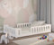 CADANI Monte 2in1 Bodenbett 120x200 cm Montessori Kinderbett weiß, Rausfallschutz abnehmbar, 41 kg schwer, bis 200 kg belastbar, extra starker Roll-Lattenrost, umbaubar