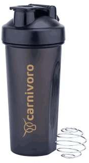 Carnivoro® Trinkflasche mit Schüttel Ball, geeignet als Eiweiß/Protein Shaker, Wasserflasche, BPA frei, skaliert bis 600 ml, Fassungsvermögen 820 ml