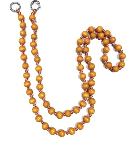 Hrlace Perlen Handykette 120cm Bunte Holzperlen Handy Lanyard Abnehmbare Telefon Kette Umhängeband Universal Anti Verlorene Handy Hängen Chian Taschenkette für Damen und Mädchen Orange