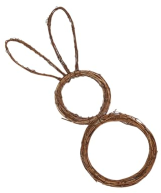 Rattan-Kaninchengirlande, Rattan-Kranz, Girlande, Osterhasen-Ornamente, Frühlings-Haustür-Kranz, Hasenkranz, Ornamente, Dekoration, Hängeanhänger, Hochzeitszweig