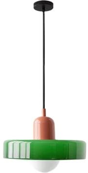 PZAOJAU Lámpara colgante de vidrio de leche verde Iluminación colgante de cocina grande vintage sobre la isla Lámpara colgante nórdica Lámpara moderna de mediados de siglo para mesa de comedor Dormito
