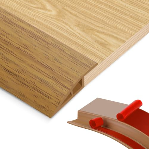 Self-Adhesive Floor Transition Strip, Door Threshold Strips for Laminate, Tile, and Carpet, Bridges Height Gaps 10-15mm, Flat Laminate Profile Flooring Edge Trim Strip for Doorways