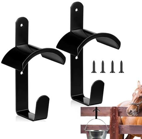 Wandhalterung für Zaumzeug | Steigbügel für | Organizer für Hooks Bridles | Stabiler Kabelbinderhaken mit Schrauben, Pferdehaken