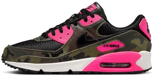 NIKE Air Max 90 Premium Men's Trainers IF1721 (Sequoia/Black/Hyper Pink 300) UK 8 (EU 42.5)