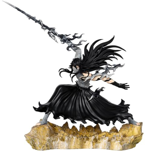 Mugetsu Ichigo Figur Kurosaki Ichigo Action Figur Anime Black Wing Ulquiorra Figuren mit Basis Modell, Hand Sword Kämpfer Position Sculpture mit Basis Sammlerstücke Decoration Geschenk 28CM
