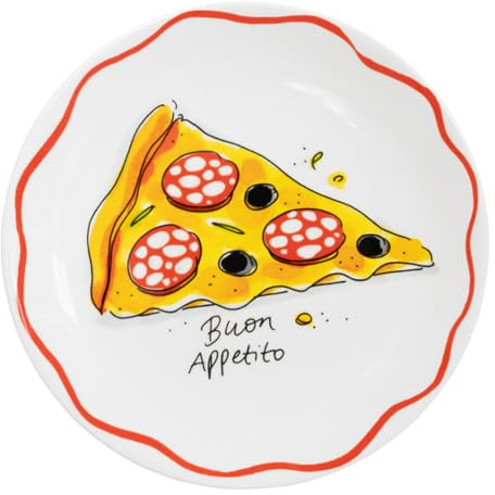 Blond Amsterdam Kuchenteller Pizza Buon Appetito, 18cm | Keramik, Pasta Kollektion, Für Pizza & Snacks, Mikrowellengeeignet, Handwäsche empfohlen