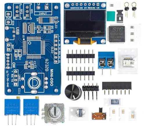 Flaroey Kit Oscilloscopio Fai da Te Digitale con Microcontrollore STC8K8A, Componente Elettronico per Saldatura e Parti Sfuse.