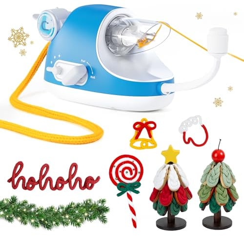 Caydo Tricotin Elettrico Pro, Macchina per Tricotin con Potente Regolabile a 3 Velocità, Macchina Tricotin Elettrica Creazione di iCord in Maglia Filo per Tricotin Automatico Strumento per Maglieria