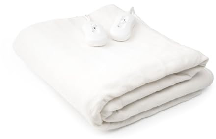 Surmatelas Chauffant Double 160x140 cm, Couverture Chauffante Électrique pour Lit Double, Chauffe Matelas 2 Personnes, 2 Télécommandes, 3 Niveaux Température, Lavable, Chauffage Rapide
