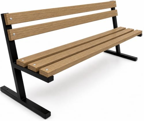 Primario Grande Gartenbank Holz mit Rückenlehne, 125 cm - Walnuss