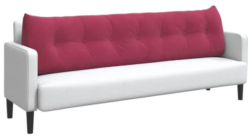 vidaXL Rücken Kissen Weinrot 200 x 24 x 50 cm Samt, Moderne Wohnzimmer, Samt Kissen, weiches Rückenkissen, tolle Textildeko, vielseitiges Schlafzimmerzubehör
