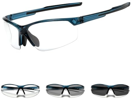 Suertree Selbsttönend Fahrradbrille Photochromatische Sportsonnenbrille Herren Damen Transprante Gläser Klar Radsport Radfahren MTB
