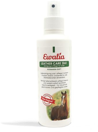Ewalia Leather Care 2in1 Rosmarin-Duft – Lederreinigung & Pflege für Glattleder – 250ml Spray – natürlich, vegan & ohne Chemie – mit Olivenöl & Carnaubawachs – Made in Austria