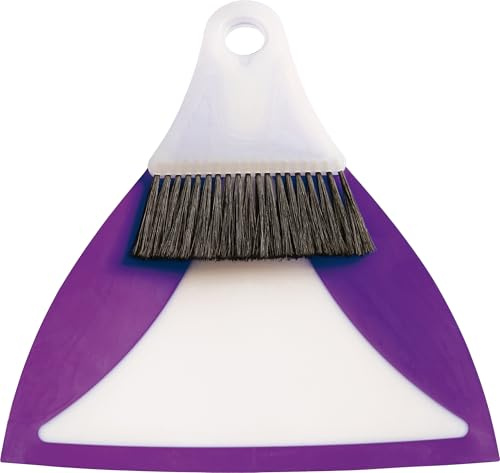 haug bürsten Flexi Kehrgarnitur – in Plum – Ideal als flexiblerer Tischkehrer – mit Handfeger & Kehrblech - aus Polyester - platzsparend - Maße: 27,5 x 24,7 x 10cm - Made in Germany
