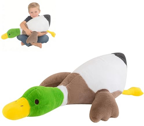 Xiyocadt Stockente Plüsch, Mallard Entenplüsch, Weich Liegend Ente Kuscheltier XXL, Riesige Gans Plüschtiere, Geschenk für Freunde und Kinder (75cm)