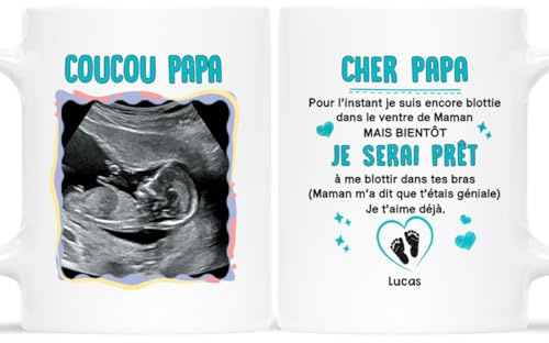 Cadeau Plus Mug Personnalisé - Hâte De Te Rencontrer Papa - Idee Cadeau Fete Des Peres, Tasse Papa Personnalisé, Cadeau Futur Papa, Tasse Fête Des Pères, Idée Annonce Grossesse